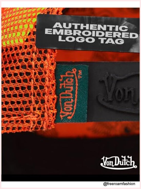 Von Dutch Monogram Trucker Cap - Retro Snapback Hat for Men and Women -